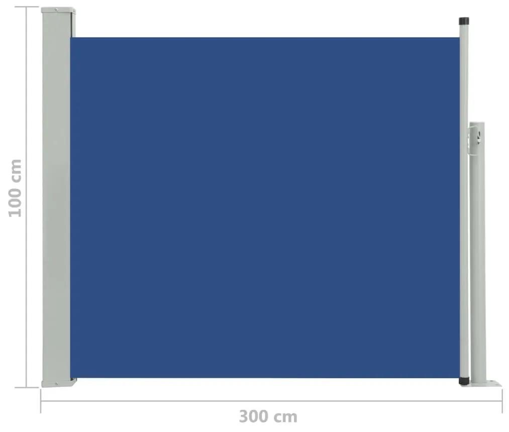 Σκίαστρο Πλαϊνό Συρόμενο Βεράντας Μπλε 100 x 300 εκ. - Μπλε