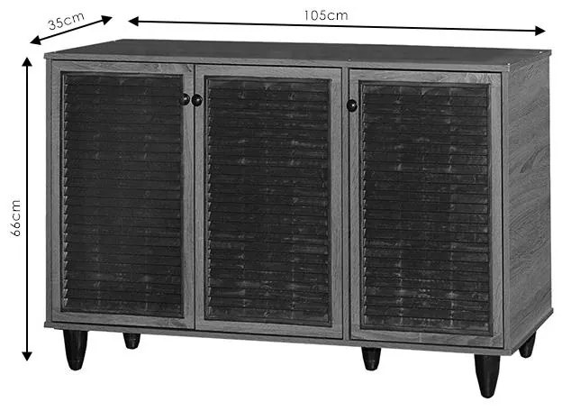 Παπουτσοθήκη-ντουλάπι Ronan χρώμα wenge 105x35x66εκ 105x35x66 εκ.