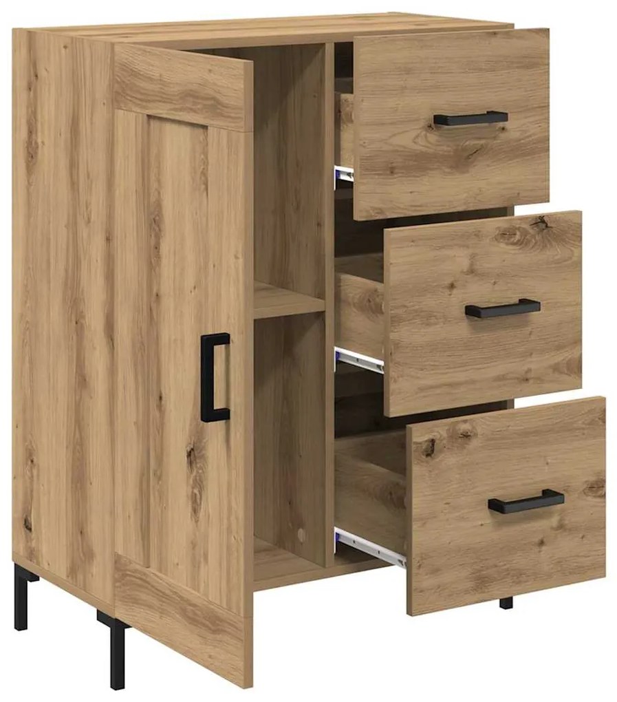 vidaXL Πλαϊνό γραφείο με συρτάρι artisan δρυς 69.5 x 34 x 90 εκ.