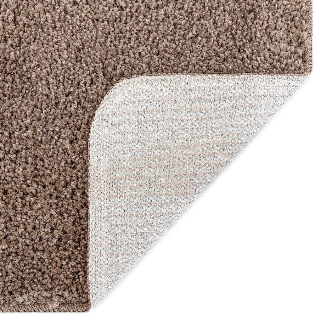 vidaXL Χαλί shaggy  με λατέξ καφέ 140x200 εκ