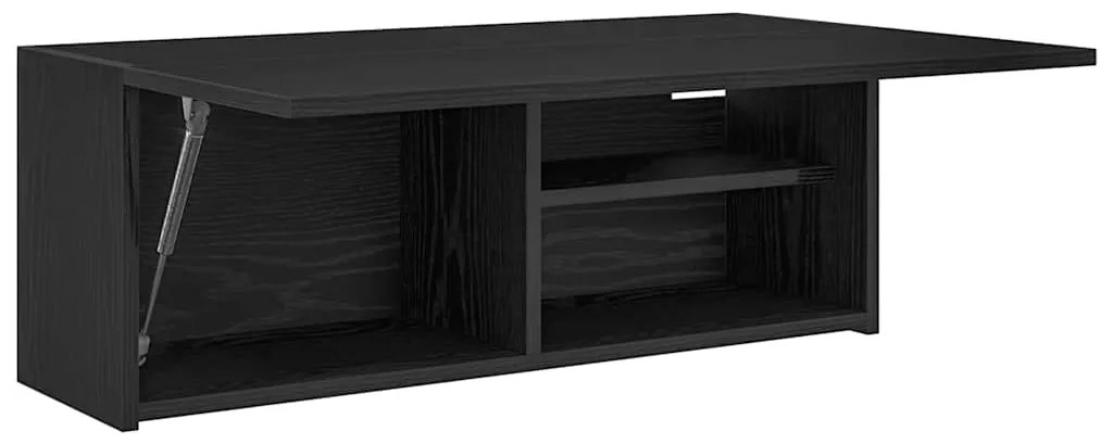 vidaXL ντουλάπι τοίχου μπάνιου μαύρο 80x25x30 cm κατασκευασμένο ξύλο