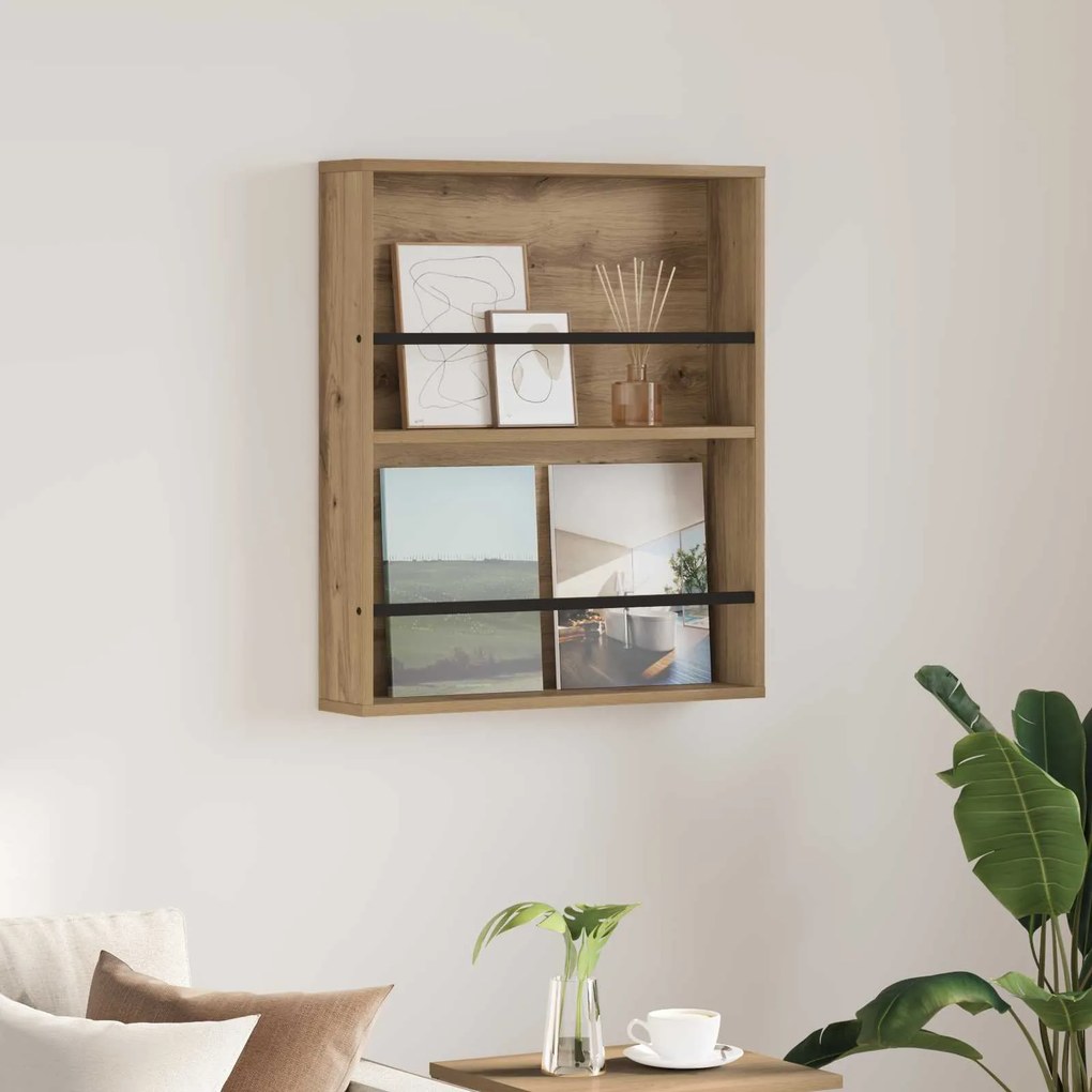 vidaXL Ράφι Περιοδικών Artisan Oak 60 x 12 x 70 εκ Επεξεργασμένο ξύλο