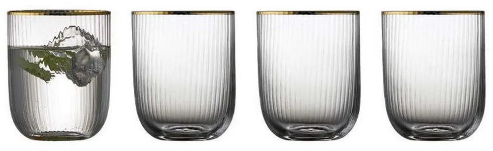 Ποτήρι Νερού Palermo (Σετ 4Τμχ) 12050 350ml Clear-Gold Lyngby Glass Glass