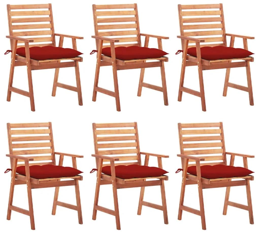 Καρέκλες Τραπεζαρίας Εξ. Χώρου 6 τεμ. Ξύλο Ακακίας με Μαξιλάρια