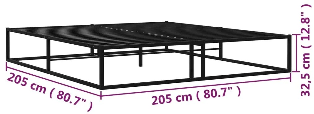 vidaXL Πλαίσιο Κρεβατιού Μαύρο 200 x 200 εκ. Μεταλλικό