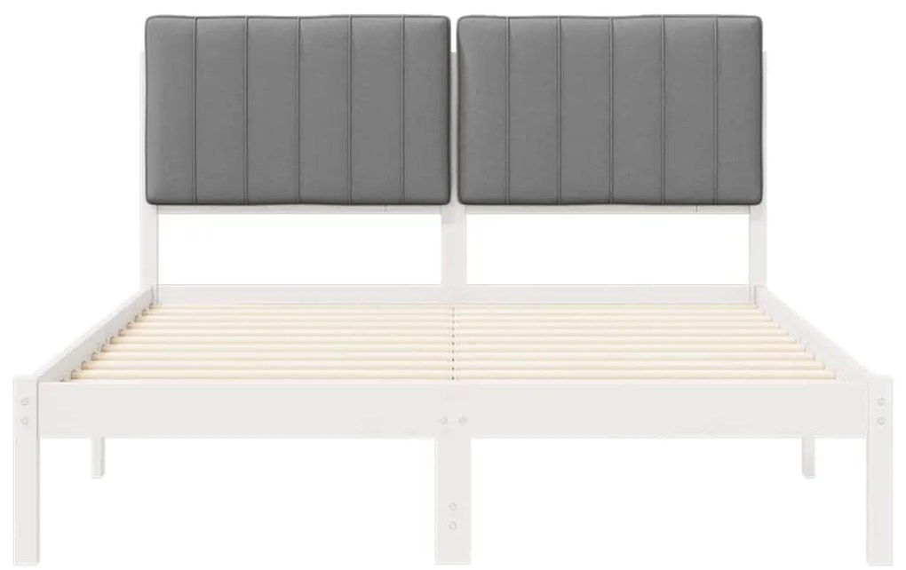 vidaXL Σκελετός Κρεβατιού με Επενδεδυμένο Κεφαλάρι Ανοιχτό γκρι