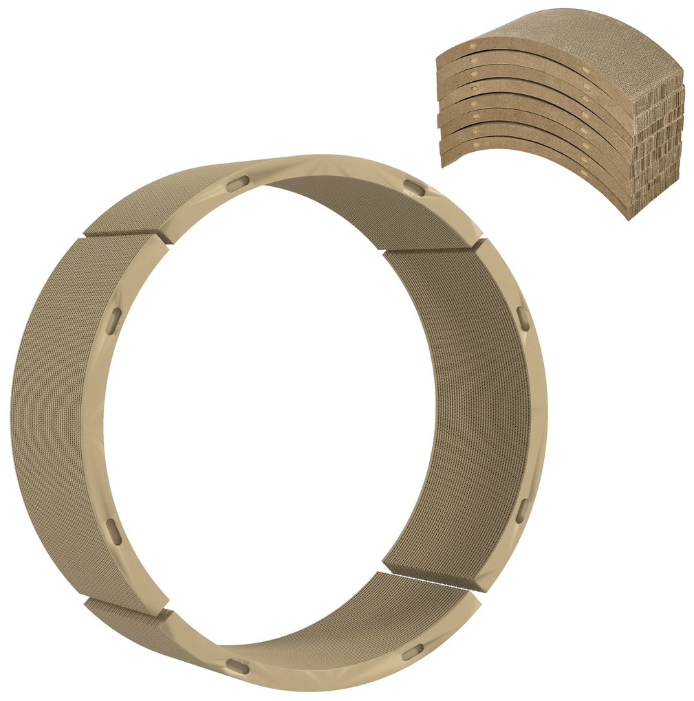 PawHut Σετ επιφανειών ξυσίματος για τροχό γάτας, αντοχή έως 5kg, 55x25,5x3cm, Καφέ