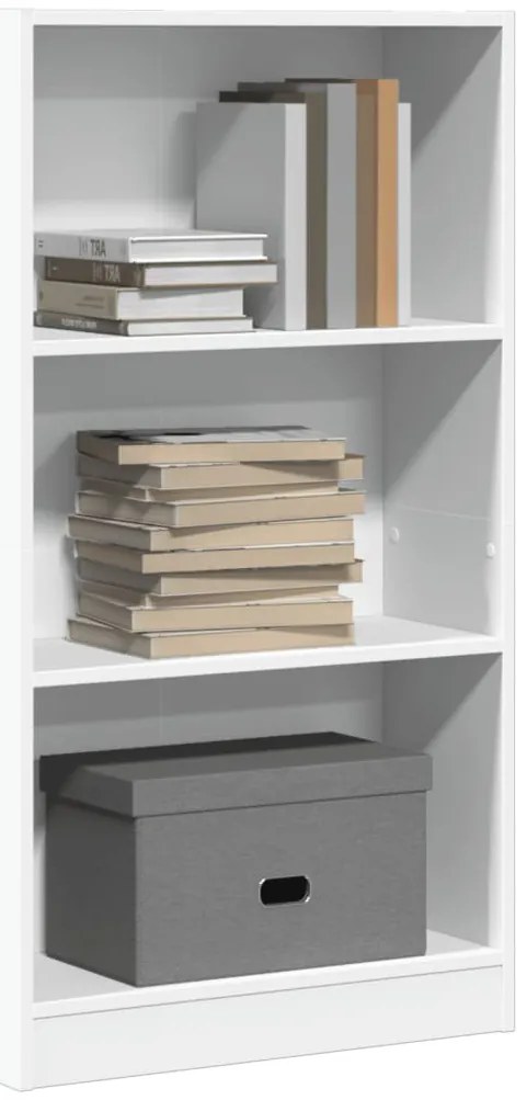 vidaXL Βιβλιοθήκη Λευκή 60x24x109 εκ. από Επεξεργασμένο Ξύλο