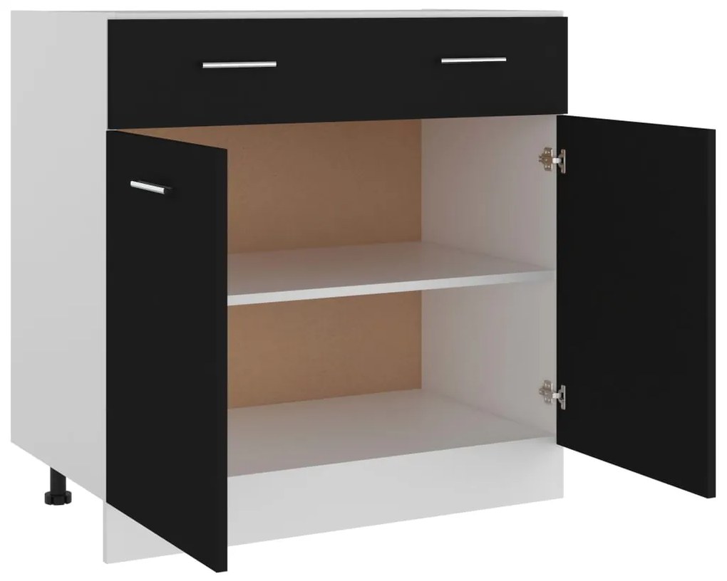 vidaXL Ντουλάπι με Συρτάρια "Lyon" Μαύρο 80x46x81,5 εκ. από Τεχνητό Ξύλο