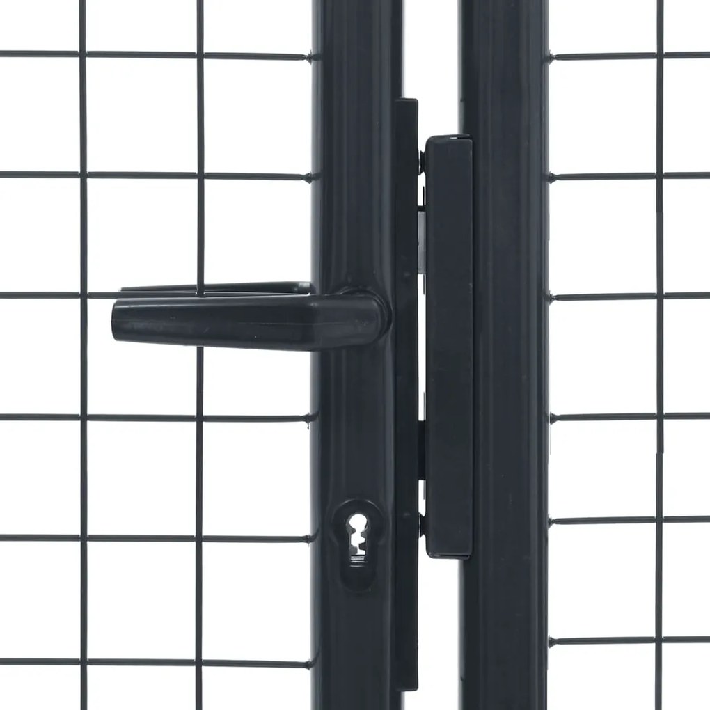 vidaXL Πόρτα Κήπου με Πλέγμα Γκρι 400x100 εκ. από Γαλβανισμένο Ατσάλι
