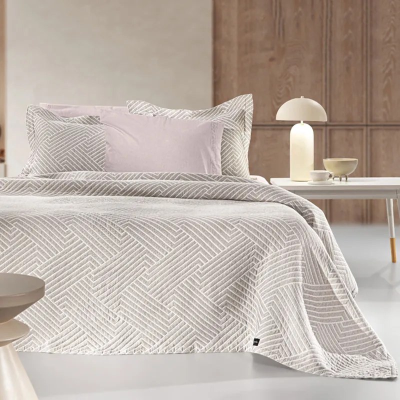 Κουβερτόριο Υπέρδιπλο (245x260) Guy Laroche Lupo Beige - White