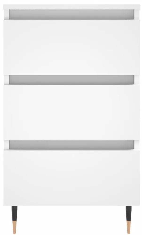 Κομοδίνα 2 τεμ. Λευκά 40 x 35 x 69 εκ. από Επεξεργασμένο Ξύλο - Λευκό