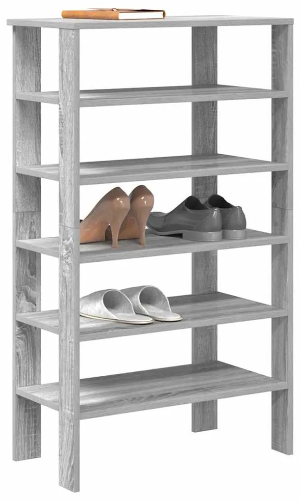 Ράφι παπουτσιών vidaXL Γκρι Sonoma 61x32x105 cm Κατασκευασμένο ξύλο