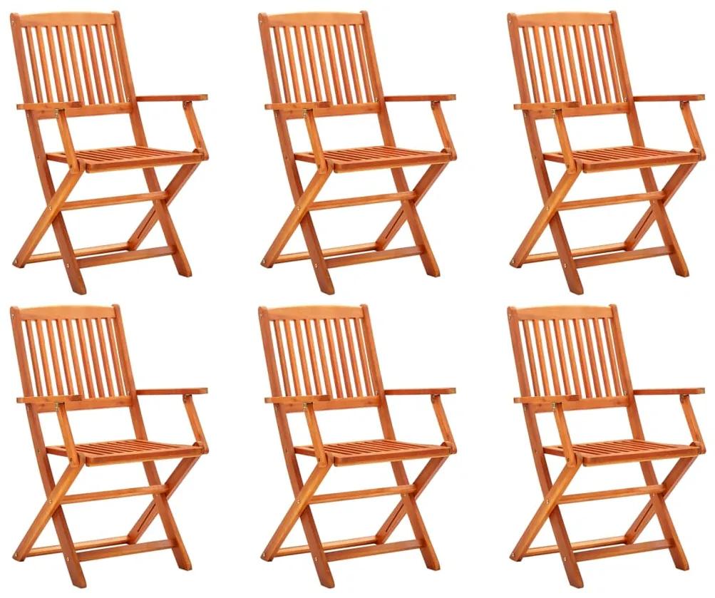 vidaXL Καρέκλες Κήπου Πτυσσόμενες 6 τεμ. από Μασίφ Ξύλο Ευκαλύπτου