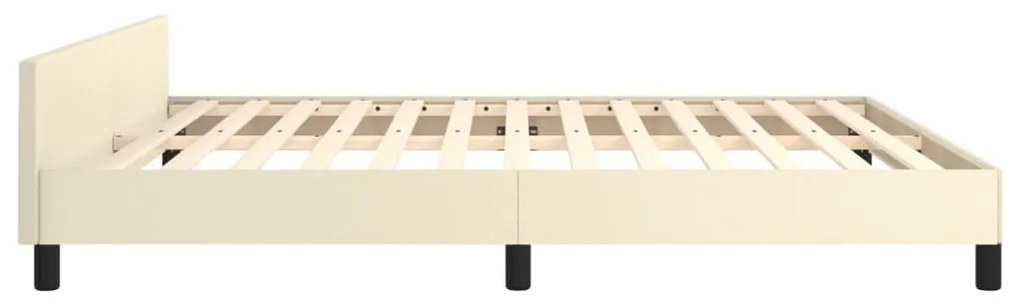 vidaXL Πλαίσιο Κρεβατιού με Κεφαλάρι Κρεμ 160x200 εκ. Συνθετικό Δέρμα