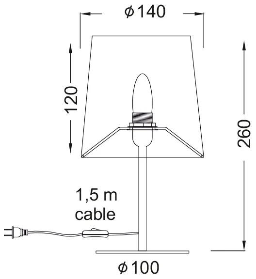 ΠΟΡΤΑΤΙΦ ΥΦΑΣΜΑ ΜΑΥΡΟ 1X40W E14 H28CM ARIOSO - MT3000B - 21W - 50W - MT3000B