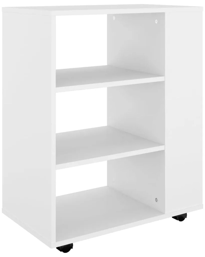 vidaXL Ντουλάπι Τροχήλατο Λευκό 60 x 35 x 75 εκ. από Επεξ. Ξύλο