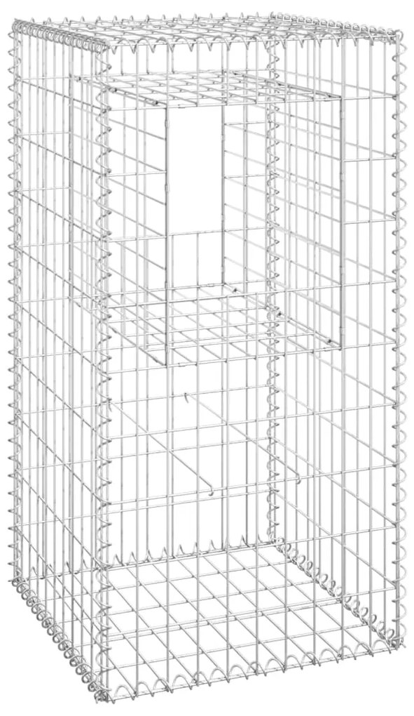 Συρματοκιβώτια Στύλοι 2 τεμ. 50 x 50 x 100 εκ. Σιδερένιοι - Ασήμι