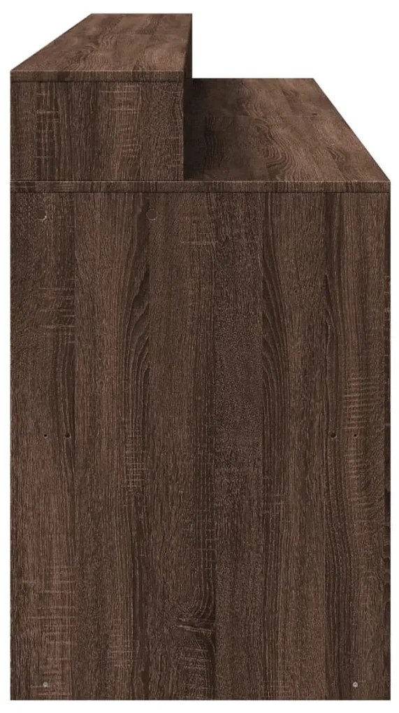 vidaXL Γραφείο με LED Καφέ δρυς 200x55x91 εκ. Επεξεργ. Ξύλο