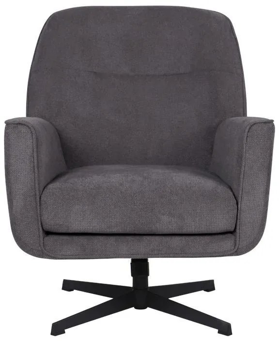 Πολυθρόνα Περιστρεφόμενη Rachel Fylliana με Μαύρη Μεταλλική Βάση και Γκρί Ύφασμα 76x80x91,5 εκ. 76x80x91.5 εκ.