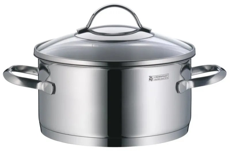 Σετ κατσαρόλες WMF Provence Plus 5, 9 μέρη, Ανοξείδωτο ατσάλι 18/10, Πάτος TransTherm πολλαπλών στρώσεων, Επαγωγή, Ασημί