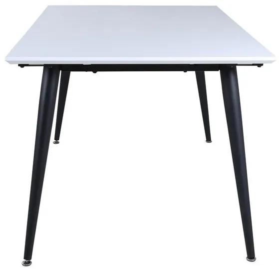 Τραπέζι Dallas 1719, Άσπρο, Μαύρο, 76x90x150cm, Επιμήκυνση, HPL, Ινοσανίδες μέσης πυκνότητας, Μέταλλο | Epipla1.gr