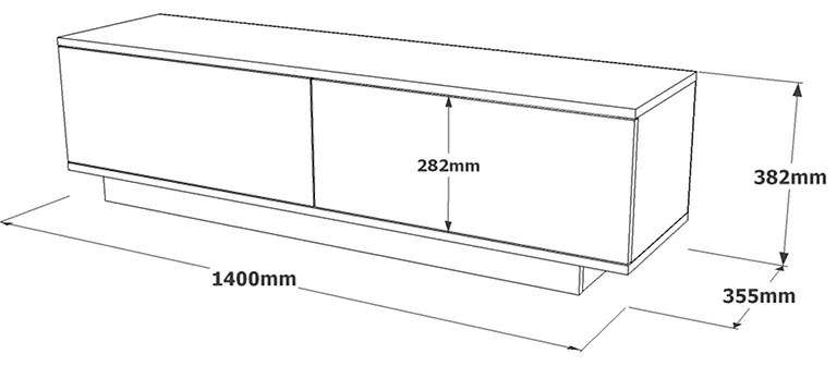 Έπιπλο τηλεόρασης Zoeva pakoworld γκρι cemento 140x35,5x38εκ