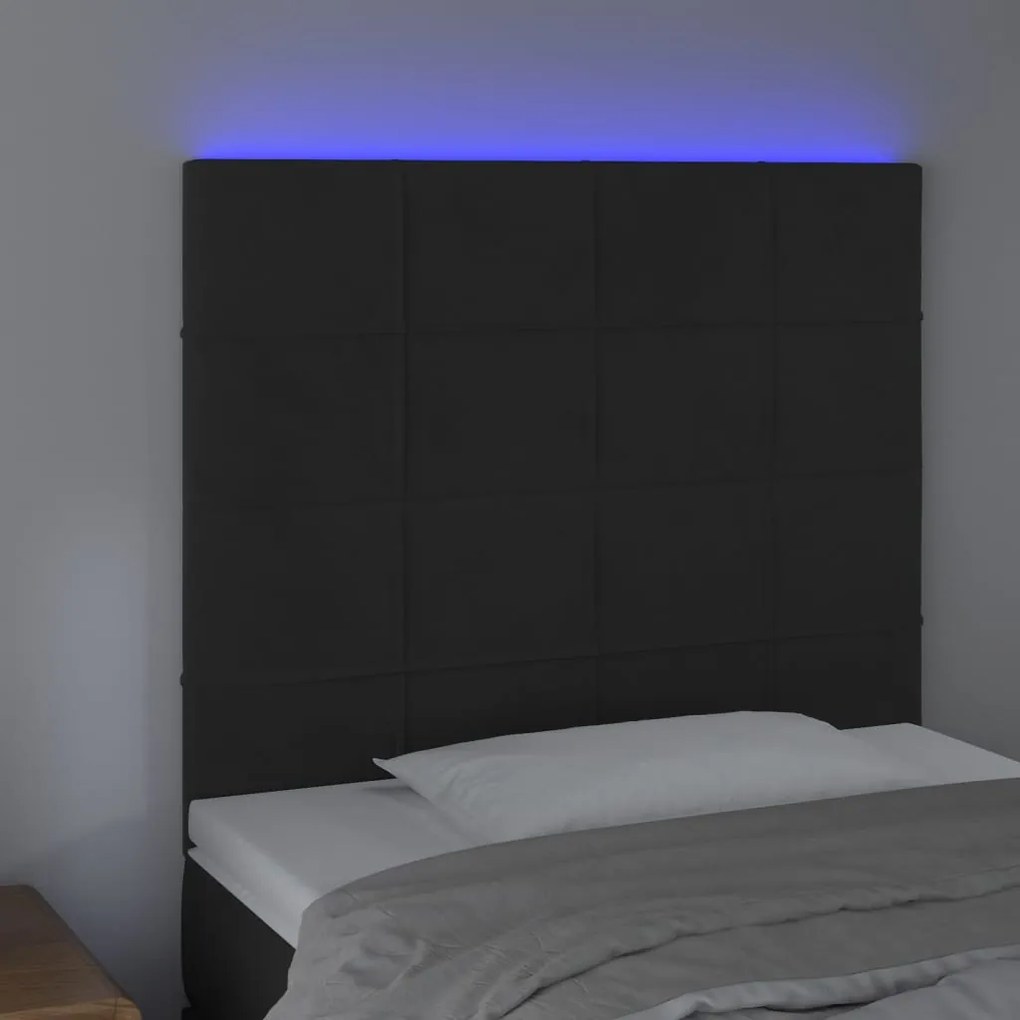 Κεφαλάρι Κρεβατιού LED Μαύρο 100x5x118/128 εκ. Βελούδινο 3122468