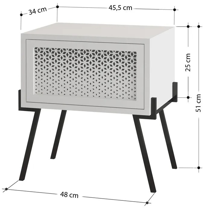 Κομοδίνο μελαμίνης Naive Megapap χρώμα φυσικό οξιάς 48x34x51εκ. - GP037-0135,1