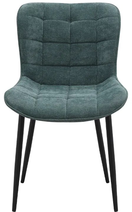 Καρέκλα τραπεζαρίας Chiara Megapap πράσινο ύφασμα - μεταλλικό μαύρο πόδι 48x58x81εκ.