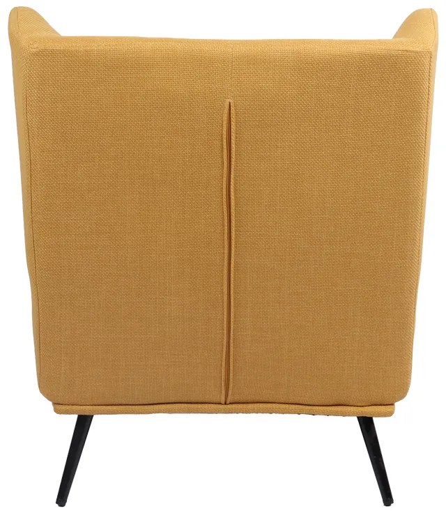 Πολυθρόνα Mareta pakoworld κίτρινο ύφασμα με πόδι σε μαύρη απόχρωση 83x80x99εκ