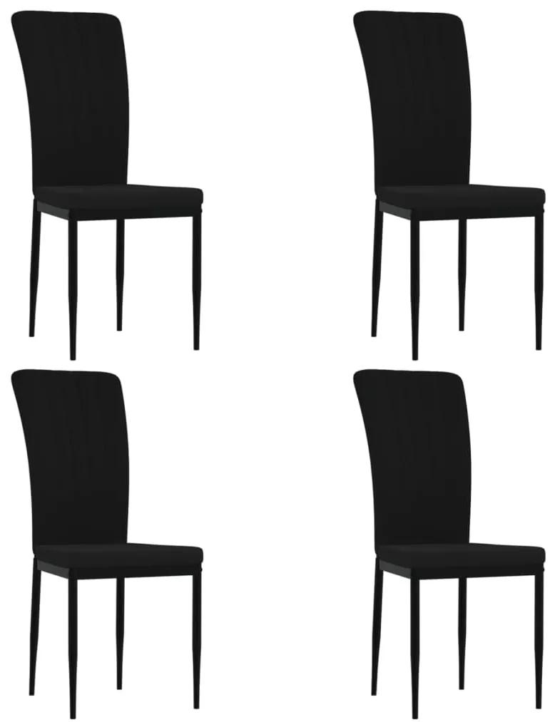 vidaXL Καρέκλες Τραπεζαρίας 4 τεμ. Μαύρες Βελούδινες