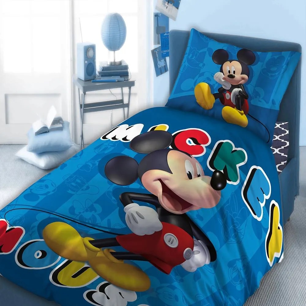 Σεντόνια Παιδικά Mickey 864 (Σετ 4τμχ) Disney Digital Print DimCol Μονό 160x240cm 100% Βαμβάκι