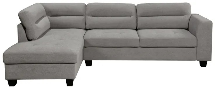 Γωνιακός καναπές δεξιά γωνία Camile pakoworld ύφασμα σε ανθρακί απόχρωση 270x174x95εκ