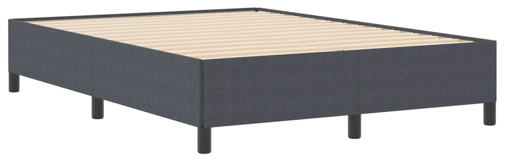 vidaXL Κρεβάτι Σκελετός Σκούρο Γκρι 140x190 εκ. Υφασμα Καρντούρας