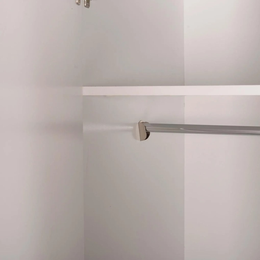Ντουλάπα CARLY Τρίφυλλη με 2 Συρτάρια Λευκή 150X55Χ180Υεκ. 150x55x180 εκ.