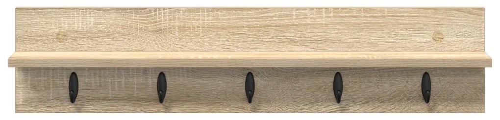 vidaXL Τοίχου Κρεμάστρα με ράφι Sonoma Δρυς 80 x 10.5 x 18 εκ