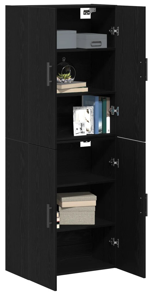 vidaXL Ντουλάπια 2 τμχ Μαύρη Δρυς 69,5x34x180 εκ από Επεξεργασμένο Ξύλο