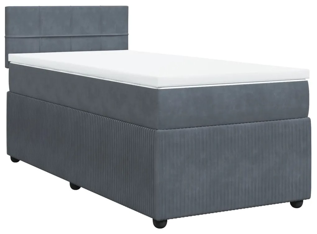 ΚΡΕΒΑΤΙ BOXSPRING ΜΕ ΣΤΡΩΜΑ ΣΚΟΥΡΟ ΓΚΡΙ 90X200 ΕΚ. ΒΕΛΟΥΔΙΝΟ 3289951