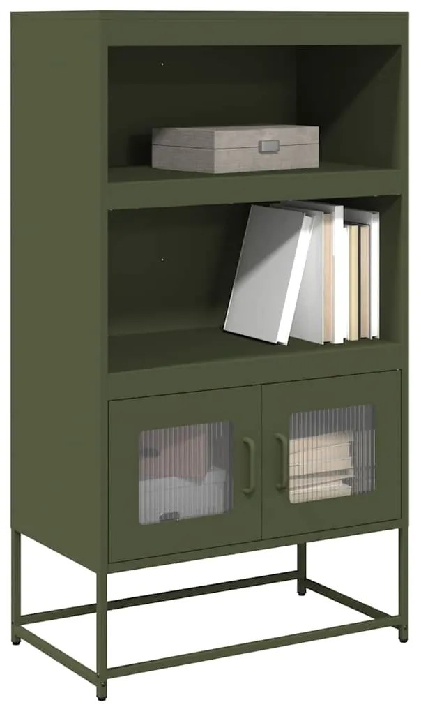 vidaXL Highboard Ελαιοπράσινο 68x39x123 cm Ατσάλι