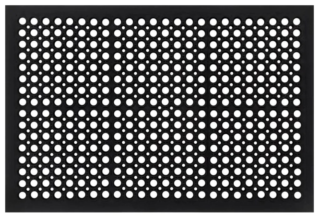Πατάκι Εισόδου Ορθογώνιο 60 x 90 εκ. από Καουτσούκ - Μαύρο
