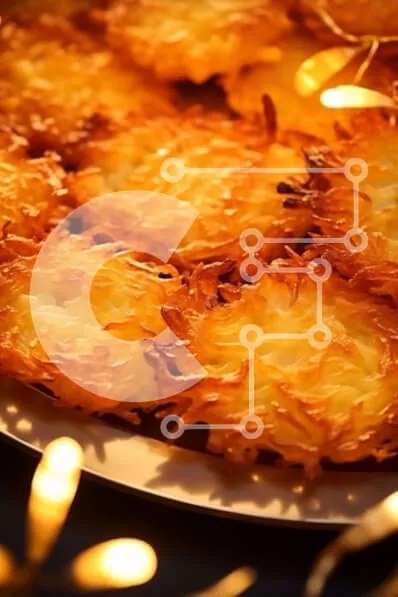 Σετ των 2 Intra Συλλεκτικό Ξύλινο Παζλ Plywood  4mm - Νόστιμες τηγανίτες πατάτας σε ένα πιάτο Σε Ξύλινο Κουτί - Διαστάσεις: 10x10 cm – 25 κομμάτια