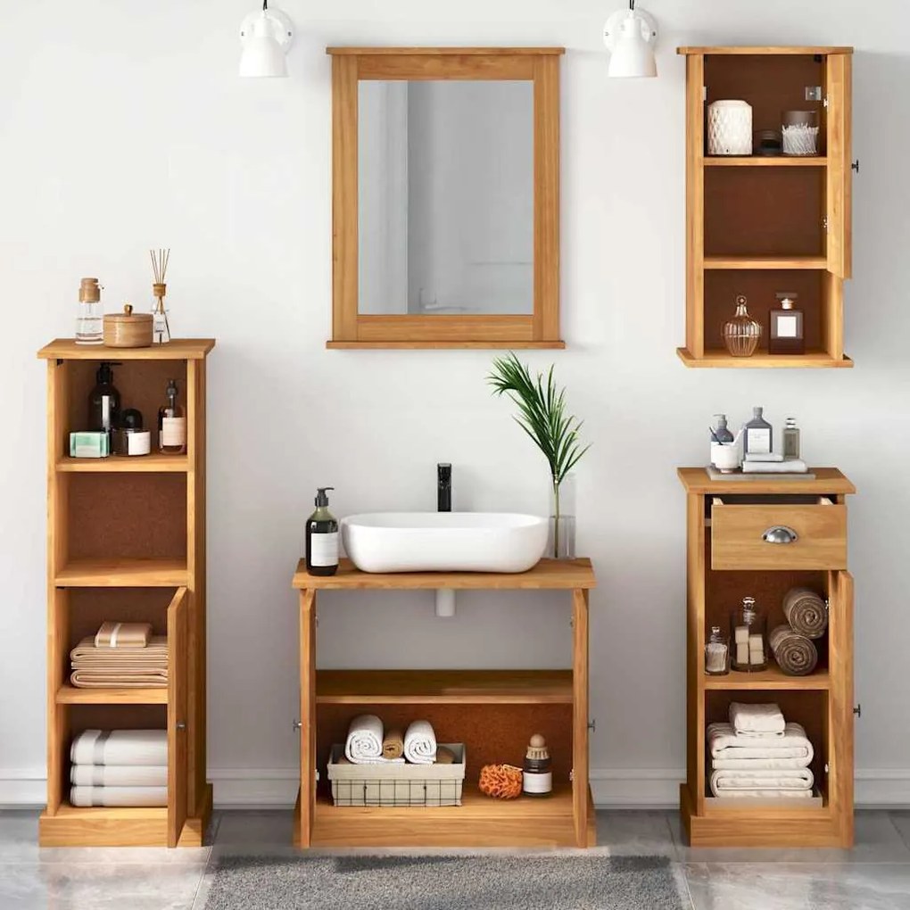 vidaXL Σετ Επίπλων Μπάνιου VIGO 5 pcs καφέ μελί 37 x 34 x 110 εκ