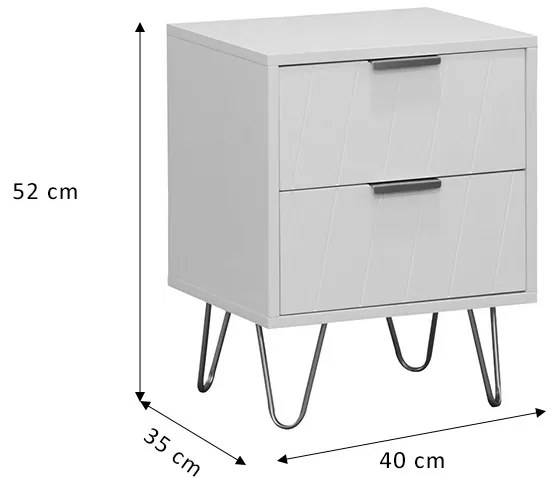 Κομοδίνο Culture pakoworld με 2 συρτάρια λευκό-χρυσό 40x35x52εκ (1 τεμάχια)