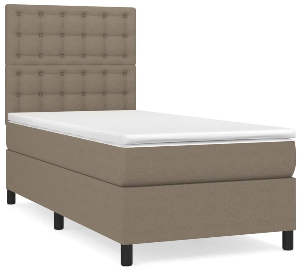 vidaXL Κρεβάτι Boxspring με Στρώμα Taupe 80x200 εκ. Υφασμάτινο