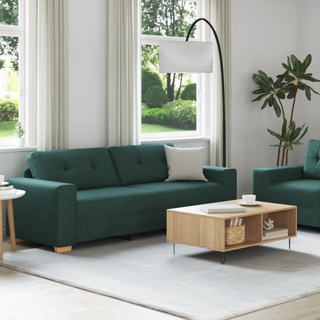 vidaXL Σετ Καναπέ με μαξιλάρι 2 pcs Κίτρινο 221 x 78 x 80 εκ Ύφασμα