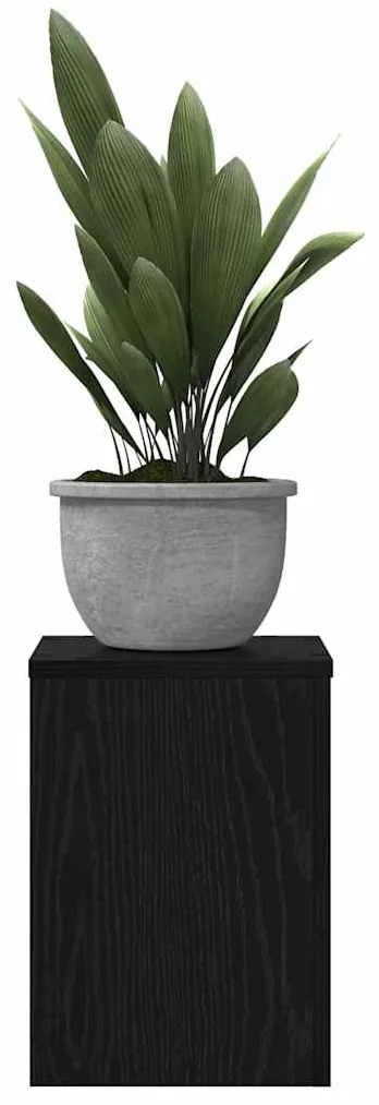 vidaXL Βάση φυτών 2 pcs Μαύρη δρυς 25 x 25 x 35 cm Επεξεργασμένο ξύλο
