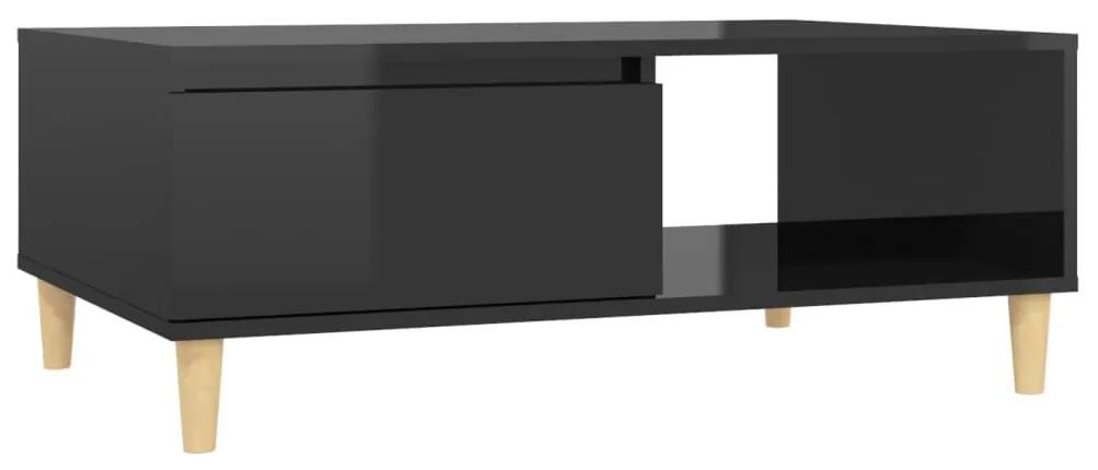 Τραπεζάκι Σαλονιού Γυαλιστερό Μαύρο 90x60x35 εκ. Μοριοσανίδα - Μαύρο