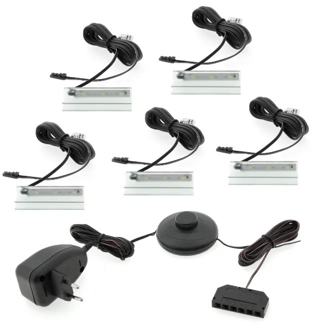 Lh-homefurniture Φωτισμός επίπλου: 5 Led ραφιού με μετασχηματιστή χρώμα μπλε 36110-A3-L 36110-A3-L