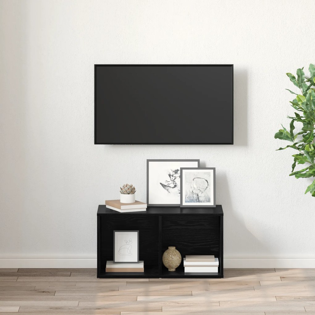 vidaXL Ντουλάπι TV με αποθήκευση Μαύρη δρυς Επεξεργασμένο ξύλο